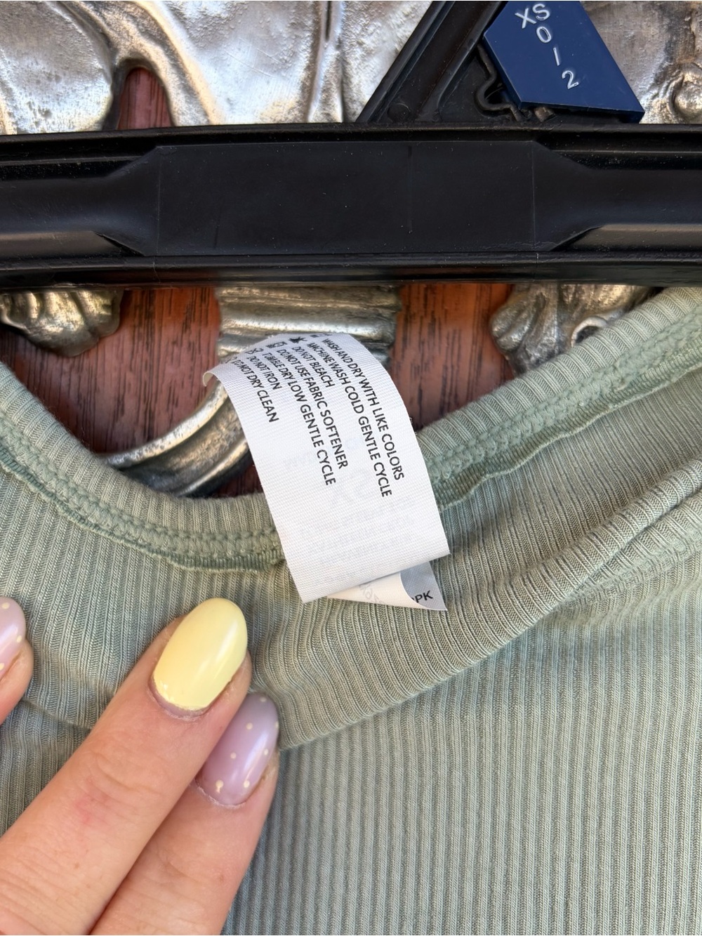 Yogalicious Ribbed Long-Sleeve Top in Sage Green - Picture 4 of 4